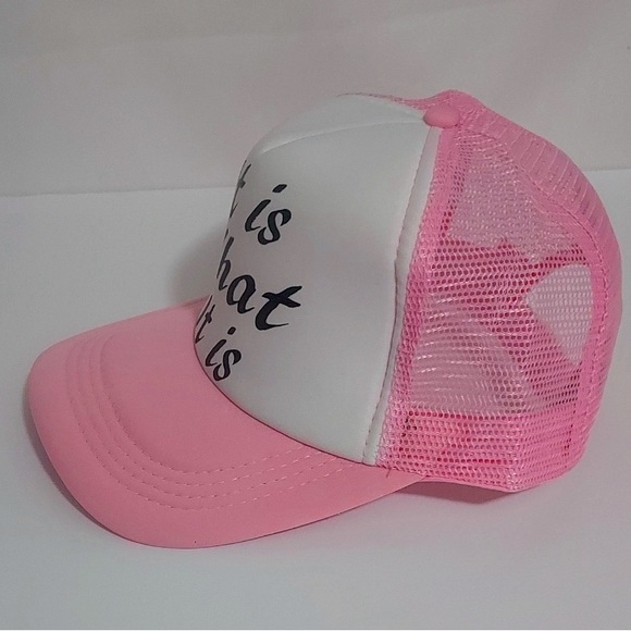 It is What It You is Hat Confidence Hat Baseball Meshback Trucker Hat Pink - Picture 2 of 4